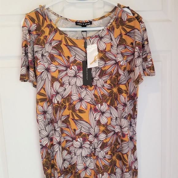 Cable & Gauge Blouse NWT Large Multicolored Floral - Picture 1 of 6